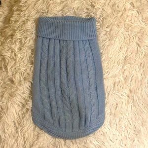 Light Blue Knit Dog Sweater